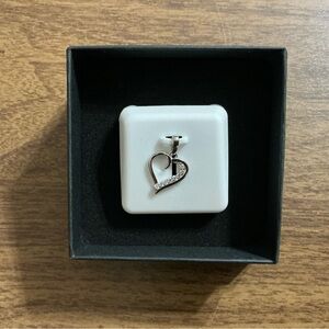 Moissanite 925 Sterling Silver Silver Heart Pendant